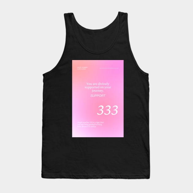 Angel Number 333 Pink Aura Tank Top by mystikwhale